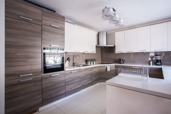 Image of large luxury kitchen furnished in modern design